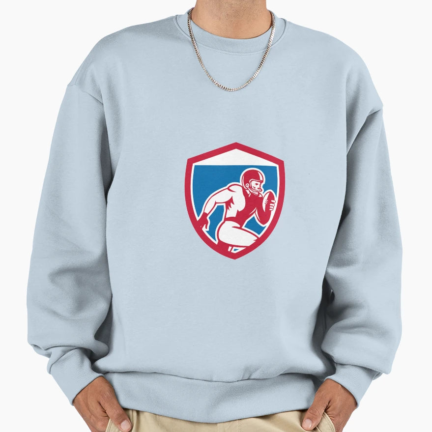 American Football Player Running Sweatshirt - Trendy Graphic for Adults - T-Shirt, Sweatshirt, Hoodie