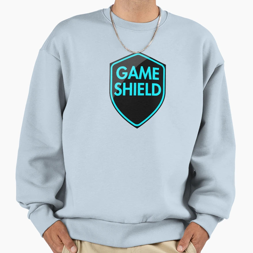 Game Shield Blue Sweatshirt - Minimalist Print for Adults - T-Shirt, Sweatshirt, Hoodie