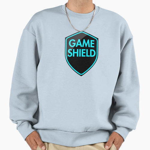 Game Shield Blue Sweatshirt - Minimalist Print for Adults - T-Shirt, Sweatshirt, Hoodie
