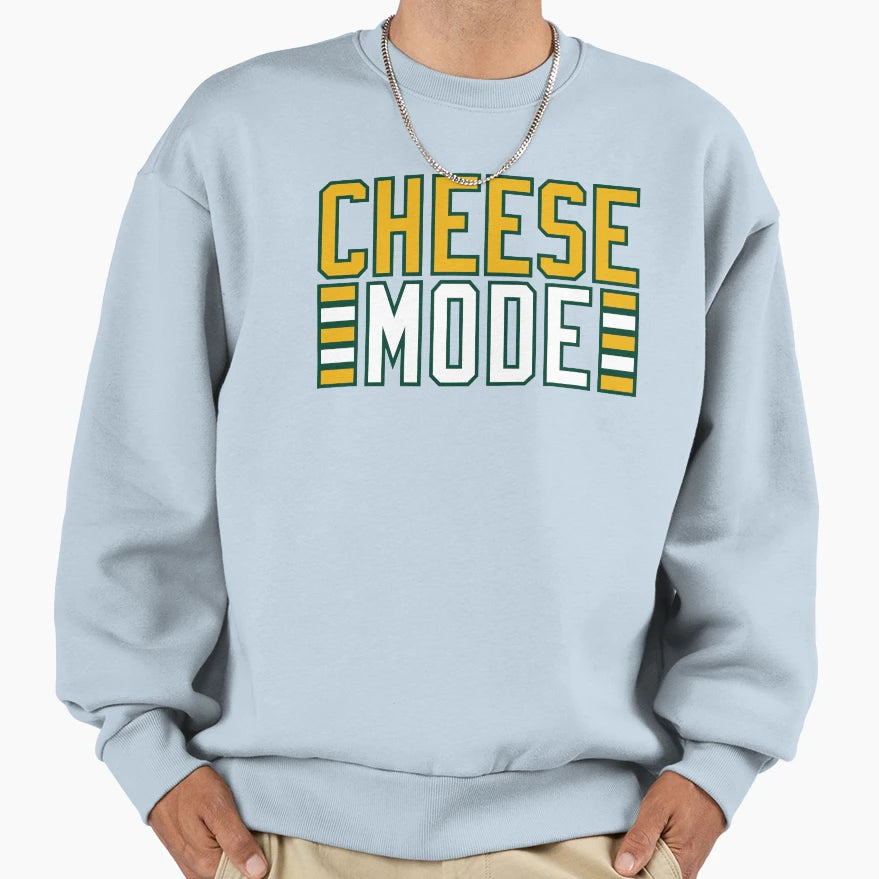 Green Bay Packers Cheese Mode Sweatshirt - Casual Everyday Wear for Adults - T-Shirt, Sweatshirt, Hoodie