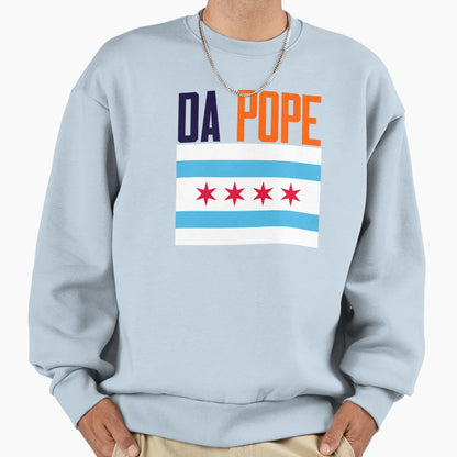 Da Pope Chicago Flag Sweatshirt - Fun Novelty Design Men Women - T-Shirt, Sweatshirt, Hoodie