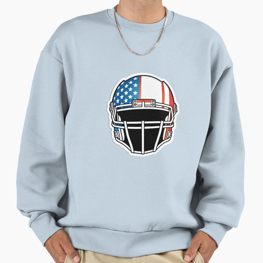Usa American Football Helmet Sweatshirt - Novelty Apparel for Adults - T-Shirt, Sweatshirt, Hoodie