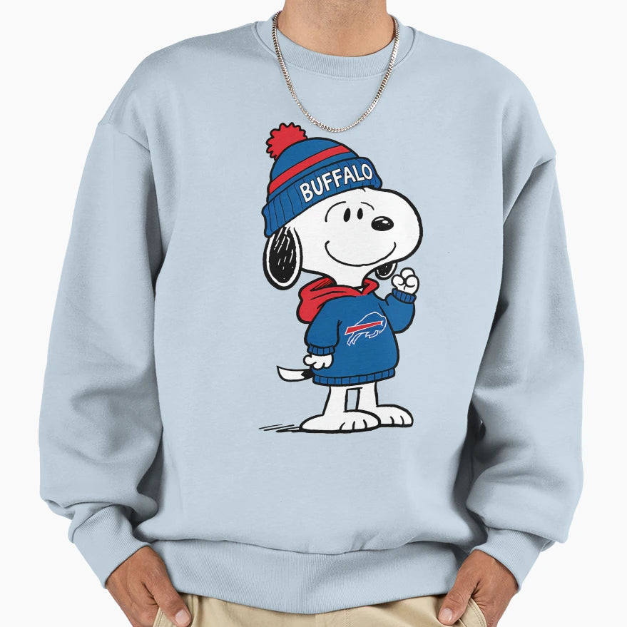 Snoopy Buffalo Bills Snoopy Sweatshirt - Minimalist Print for Adults - T-Shirt, Sweatshirt, Hoodie