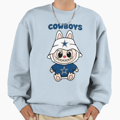 Cheerful Labubu Cowboys Cartoon Sweatshirt - Custom Art Print for Adults - T-Shirt, Sweatshirt, Hoodie
