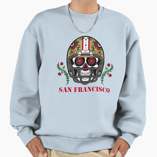San Francisco Football Helmet Sweatshirt - Novelty Apparel for Adults - T-Shirt, Sweatshirt, Hoodie