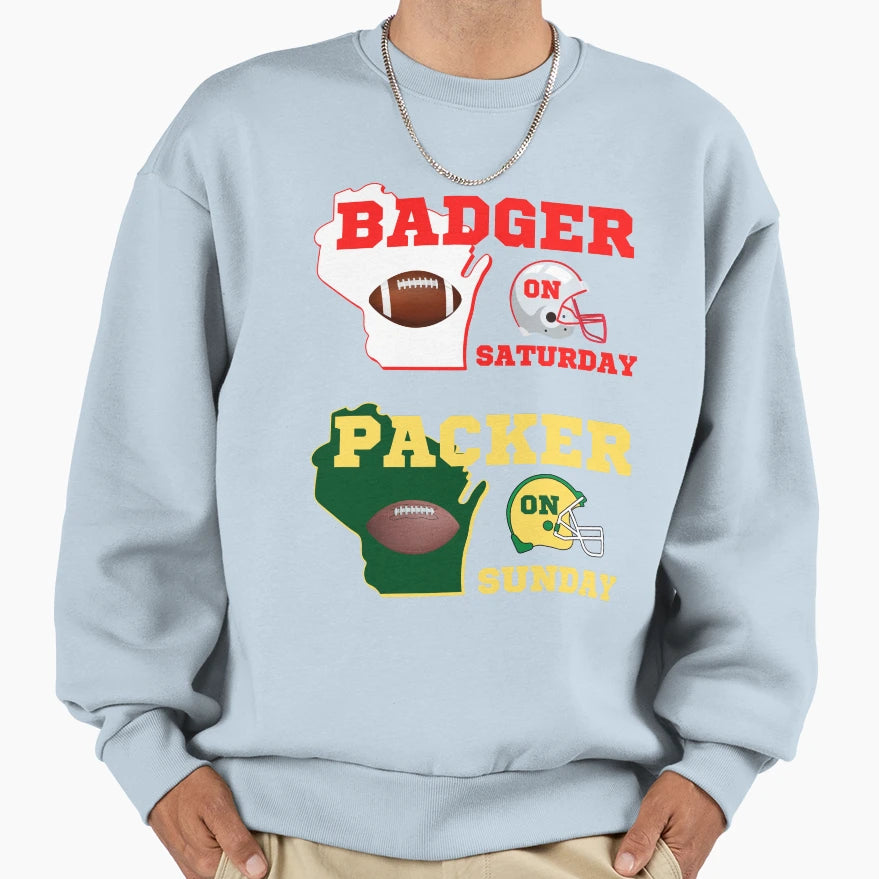 Badger Saturday Packer Sunday Sweatshirt - Streetwear Style for Adults - T-Shirt, Sweatshirt, Hoodie