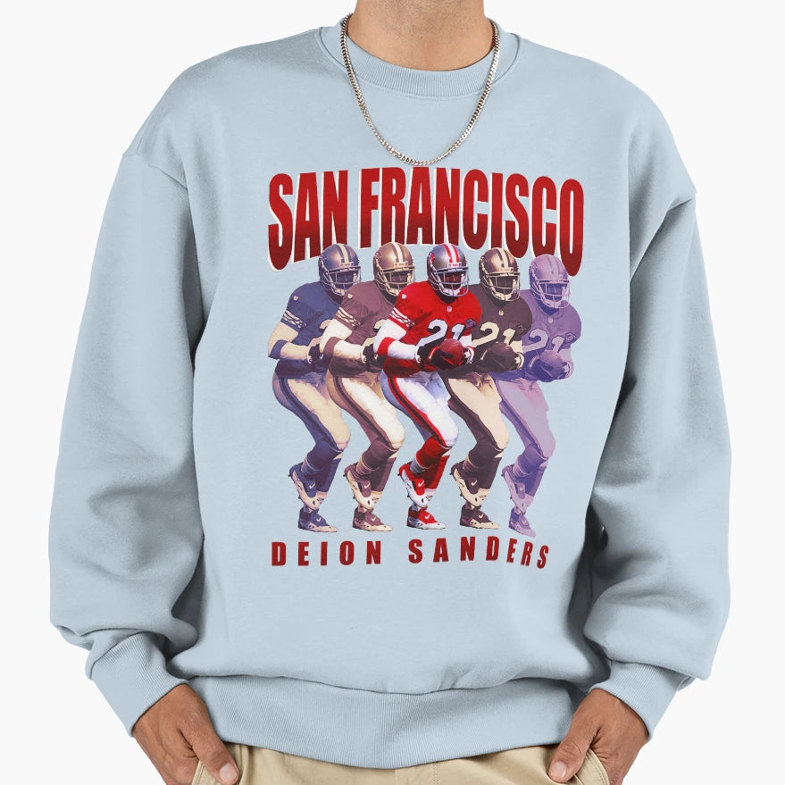 Deion Sanders Sanfrancisco 49Ers Sweatshirt - Aesthetic Graphic Men Women - T-Shirt, Sweatshirt, Hoodie