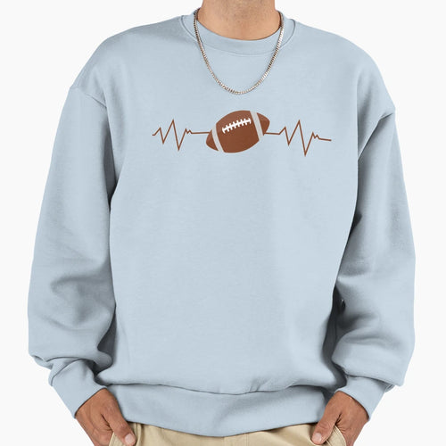 Heartbeat Football American Sweatshirt - Fun Novelty Design for Adults - T-Shirt, Sweatshirt, Hoodie