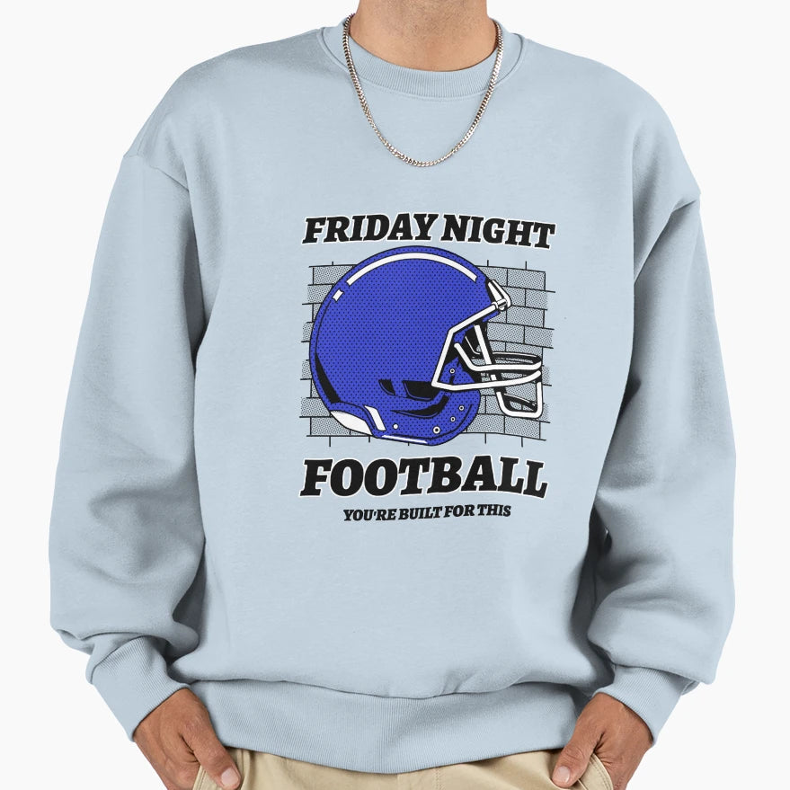 Friday Night Football Blue Helmet Sweatshirt - Aesthetic Graphic for Adults - T-Shirt, Sweatshirt, Hoodie