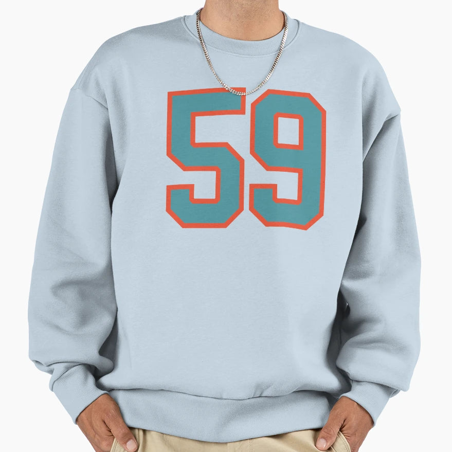 59 Number Aqua Orange Lucky Sports Sweatshirt - Graphic Print for Adults - T-Shirt, Sweatshirt, Hoodie