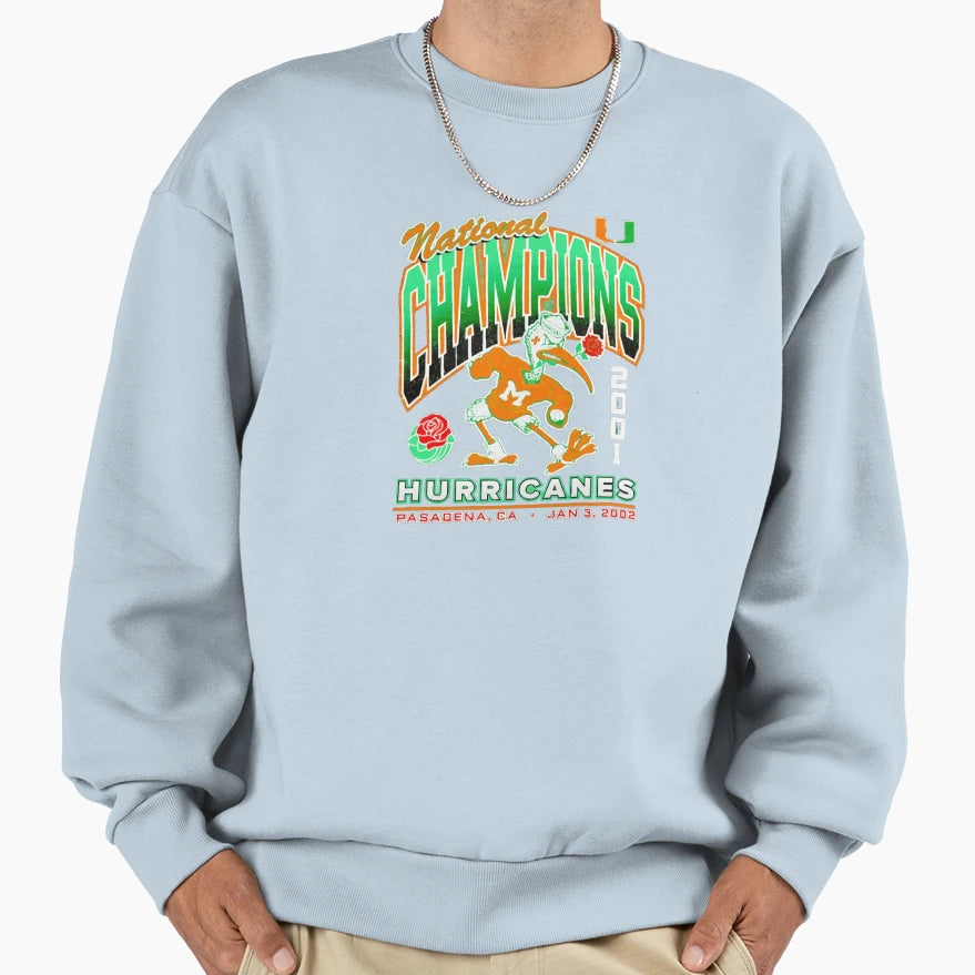 Miami Hurricanes 2001 National Sweatshirt - Custom Art Print for Adults - T-Shirt, Sweatshirt, Hoodie
