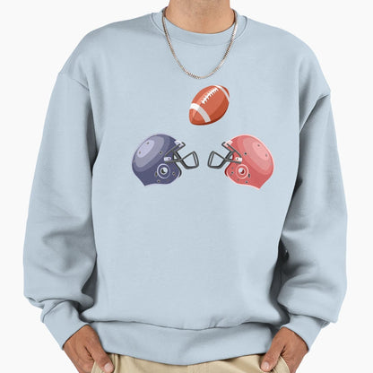American Football Helmets And Ball Sweatshirt - Unique Graphic Men Women - T-Shirt, Sweatshirt, Hoodie