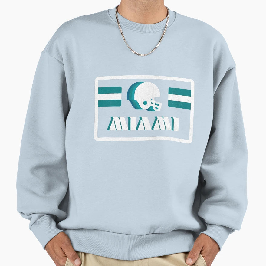 Miami Football 70S Old School Sweatshirt - Graphic Print Men Women - T-Shirt, Sweatshirt, Hoodie