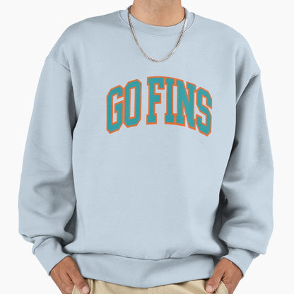 Go Fins Miami Football Dolphins Sweatshirt - Minimalist Print Men Women - T-Shirt, Sweatshirt, Hoodie