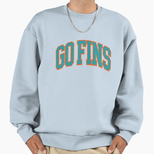 Go Fins Miami Football Dolphins Sweatshirt - Minimalist Print Men Women - T-Shirt, Sweatshirt, Hoodie