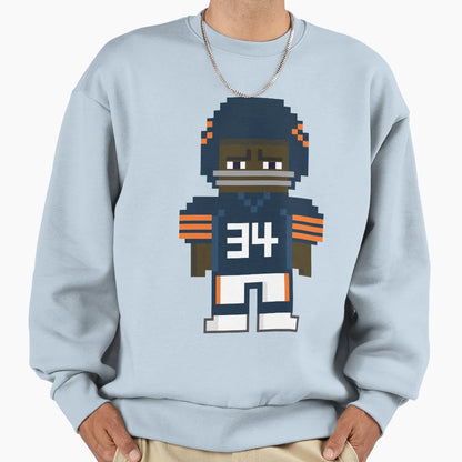 Pixel Navy Walter Payton Sweatshirt - Casual Everyday Wear Unisex - T-Shirt, Sweatshirt, Hoodie