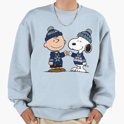 Charlie Brown And Snoopy Nfl Dallas Sweatshirt - Novelty Apparel Unisex - T-Shirt, Sweatshirt, Hoodie