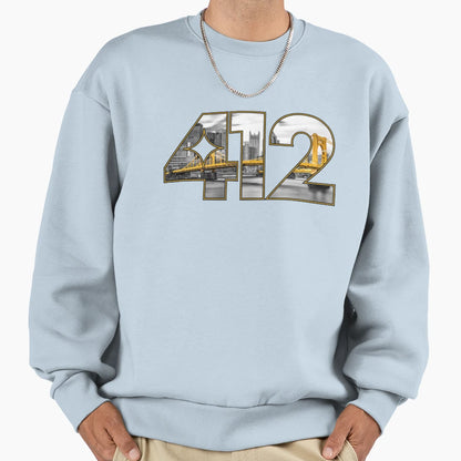 412 Pittsburgh Skyline Sweatshirt - Novelty Apparel Unisex - T-Shirt, Sweatshirt, Hoodie