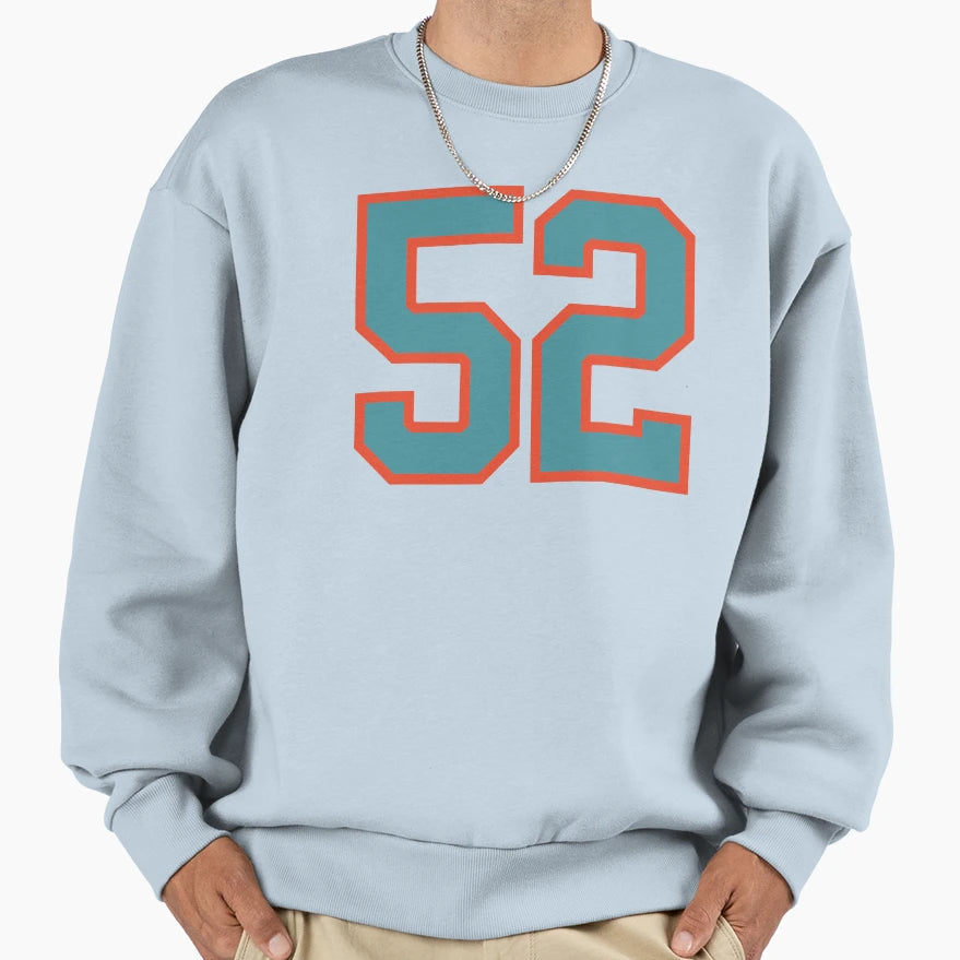 52 Number Aqua Orange Lucky Sports Sweatshirt - Trendy Graphic Men Women - T-Shirt, Sweatshirt, Hoodie
