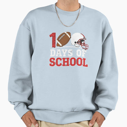 100 Days School Football Fun Gift T-Shirt - Custom Art Print Unisex - T-Shirt, Sweatshirt, Hoodie