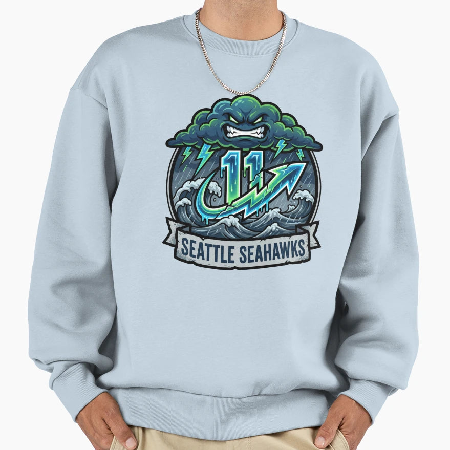 Seahawks 11 Fierce Electric Sweatshirt - Casual Everyday Wear Unisex - T-Shirt, Sweatshirt, Hoodie