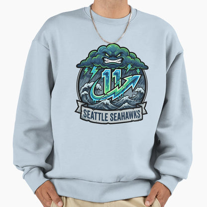 Seahawks 11 Fierce Electric Sweatshirt - Casual Everyday Wear Unisex - T-Shirt, Sweatshirt, Hoodie