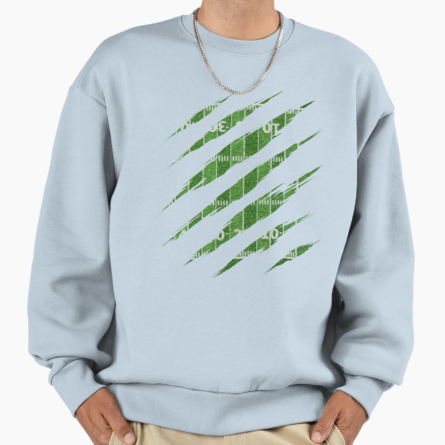 American Football Field Claws Sweatshirt - Fun Novelty Design for Adults - T-Shirt, Sweatshirt, Hoodie