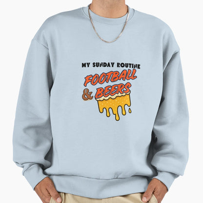 Denver Broncos Sunday Routine Sweatshirt - Novelty Apparel for Adults - T-Shirt, Sweatshirt, Hoodie