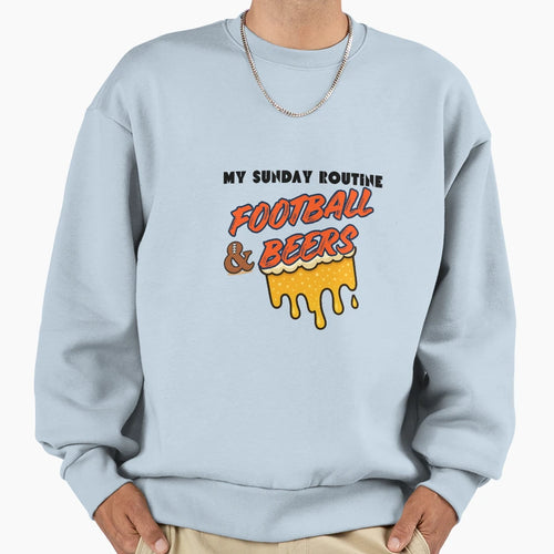 Denver Broncos Sunday Routine Sweatshirt - Novelty Apparel for Adults - T-Shirt, Sweatshirt, Hoodie