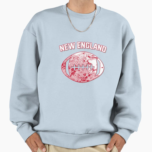 New England Football City Home Map Sweatshirt - Trendy Graphic for Adults - T-Shirt, Sweatshirt, Hoodie