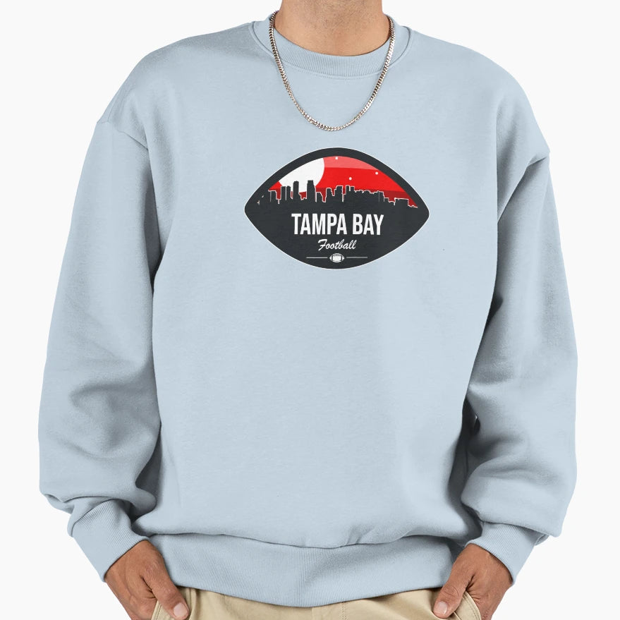 Tampa Bay Football Skyline Badge Sweatshirt - Unique Graphic for Adults - T-Shirt, Sweatshirt, Hoodie