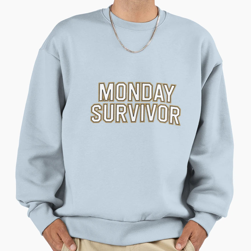 Monday Survivor Sweatshirt - Aesthetic Graphic Unisex - T-Shirt, Sweatshirt, Hoodie