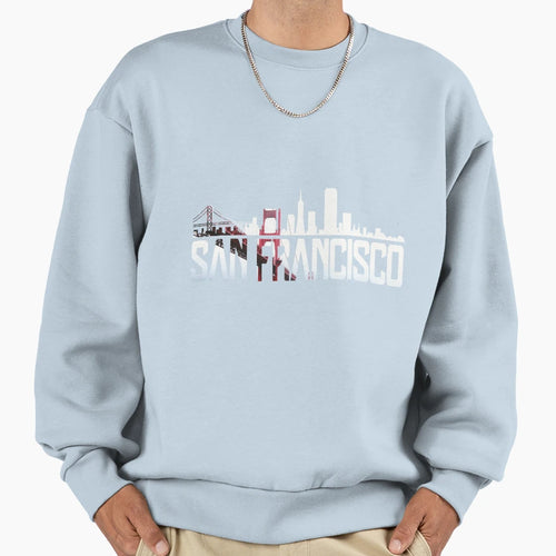 San Francisco Skyline Golden Gate Sweatshirt - Aesthetic Graphic Men Women - T-Shirt, Sweatshirt, Hoodie