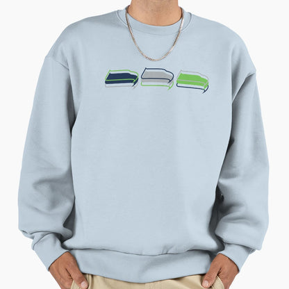 Seattle Seahawks Pattern White Sweatshirt - Streetwear Style for Adults - T-Shirt, Sweatshirt, Hoodie
