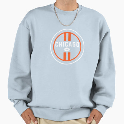 Minimalist Chicago Football Badge Sweatshirt - Novelty Apparel Men Women - T-Shirt, Sweatshirt, Hoodie