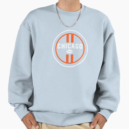 Minimalist Chicago Football Badge Sweatshirt - Novelty Apparel Men Women - T-Shirt, Sweatshirt, Hoodie