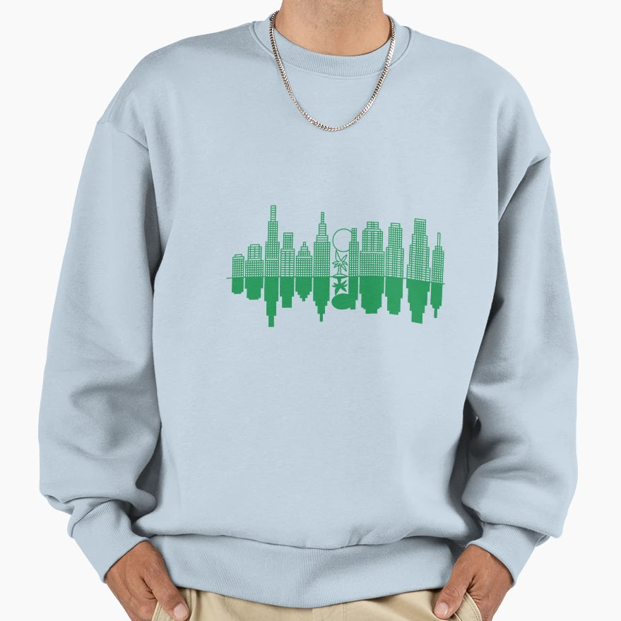 City Skyline Tree Green Version Sweatshirt - Streetwear Style Unisex - T-Shirt, Sweatshirt, Hoodie