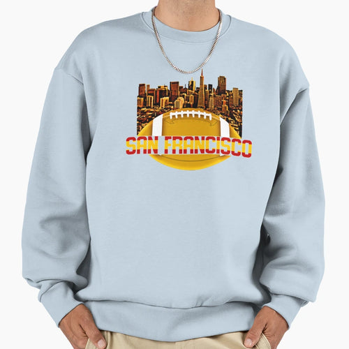 San Francisco Skyline Red Gold Sweatshirt - Minimalist Print for Adults - T-Shirt, Sweatshirt, Hoodie
