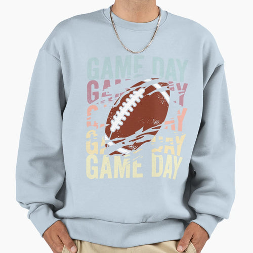 Game Day Football Distressed Sweatshirt - Trendy Graphic Men Women - T-Shirt, Sweatshirt, Hoodie