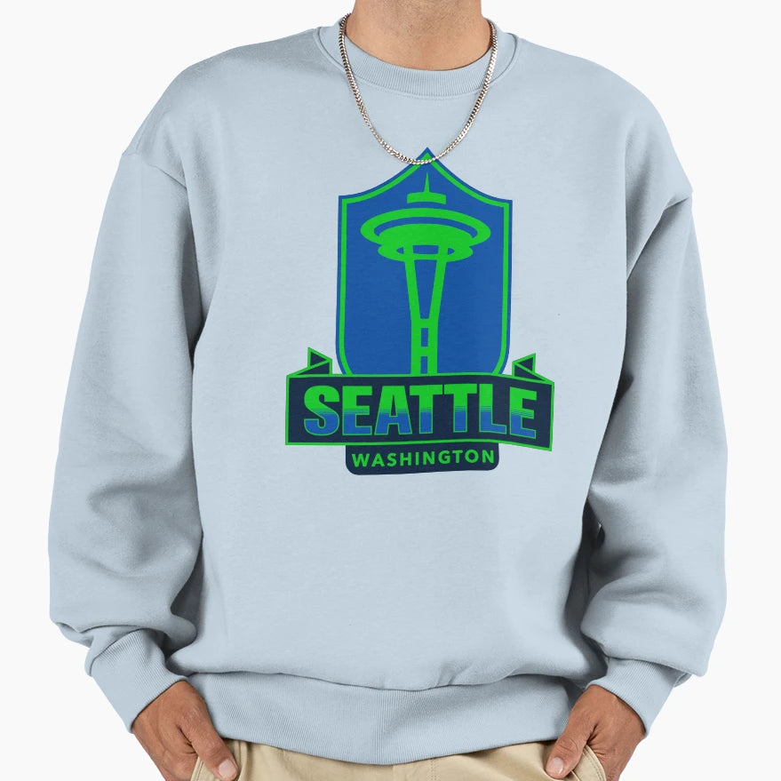 Seattle Space Needle Sweatshirt - Unique Graphic Men Women - T-Shirt, Sweatshirt, Hoodie