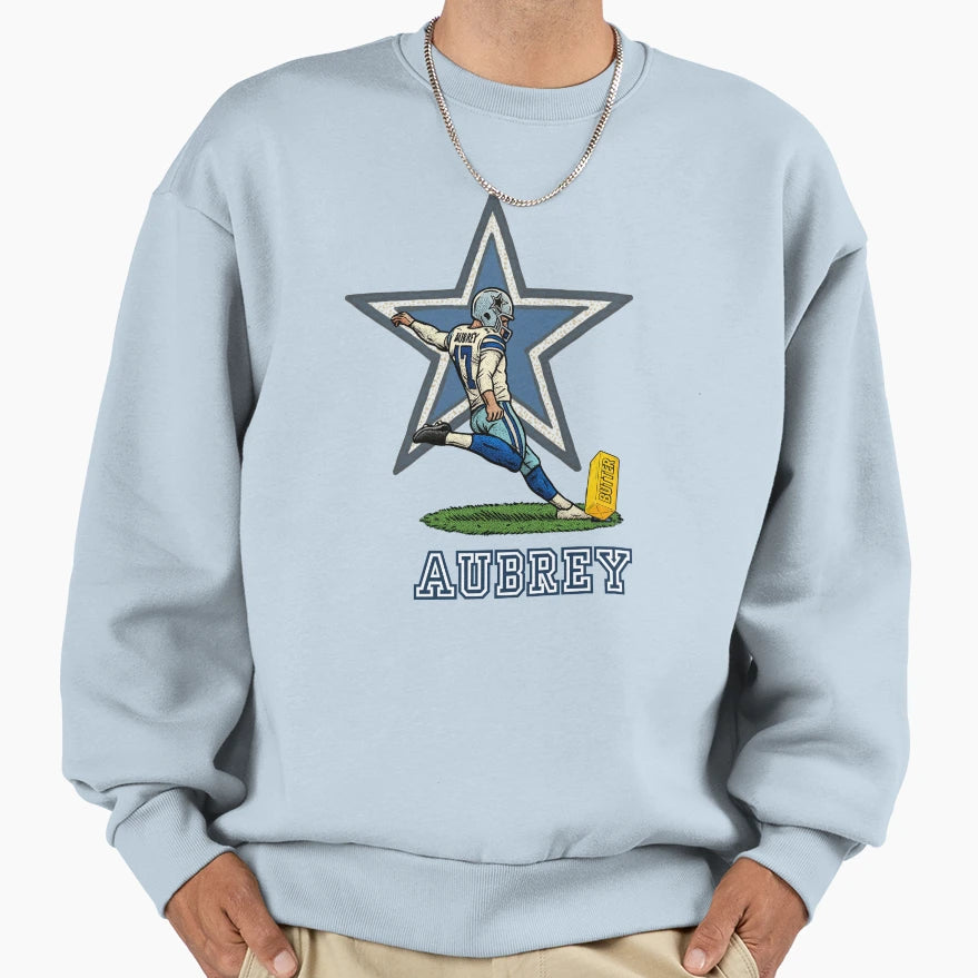 Brandon Aubrey Butter Kick Dallas T-Shirt - Aesthetic Graphic Unisex - T-Shirt, Sweatshirt, Hoodie