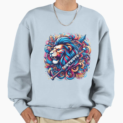 Fierce Feline Detroit Lion Fanatic Sweatshirt - Unique Graphic Unisex - T-Shirt, Sweatshirt, Hoodie