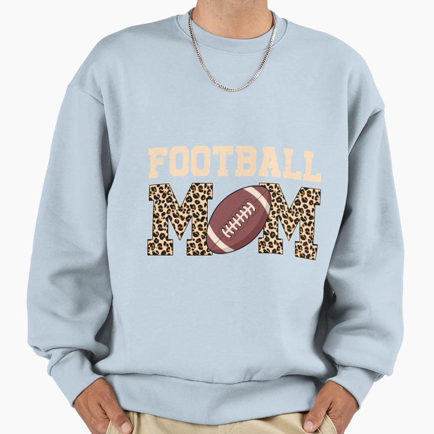 Football Moms Leopard Mothers Day T-Shirt - Minimalist Print for Adults - T-Shirt, Sweatshirt, Hoodie