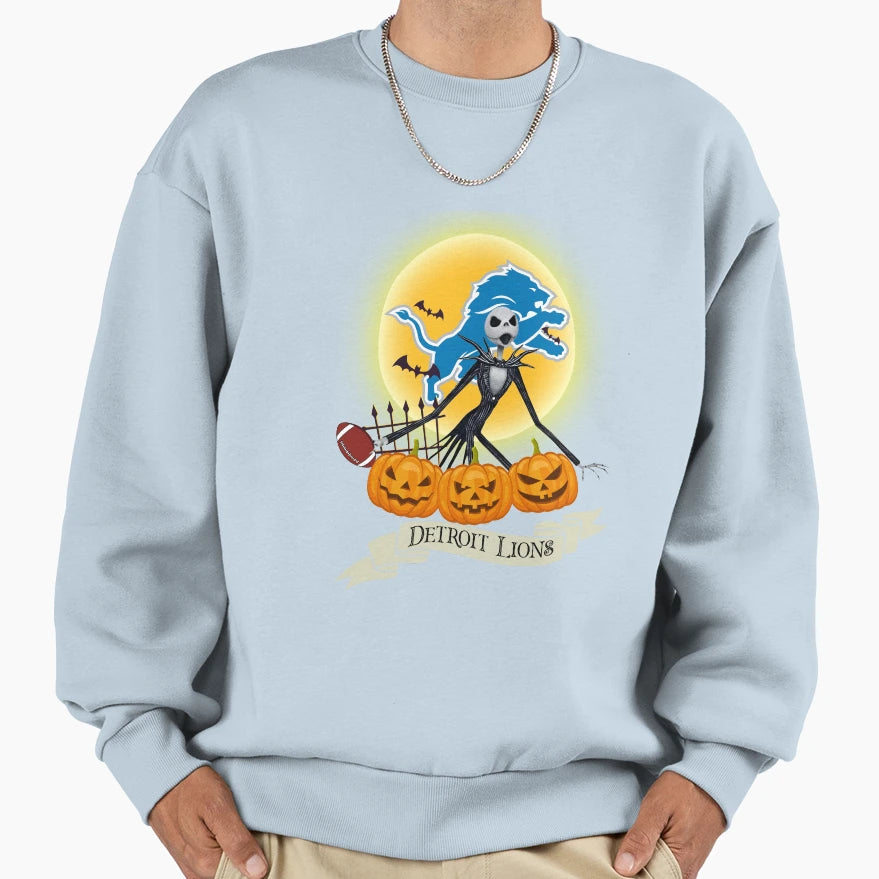 Halloween Lions Jack Skellington Sweatshirt - Fun Novelty Design Men Women - T-Shirt, Sweatshirt, Hoodie