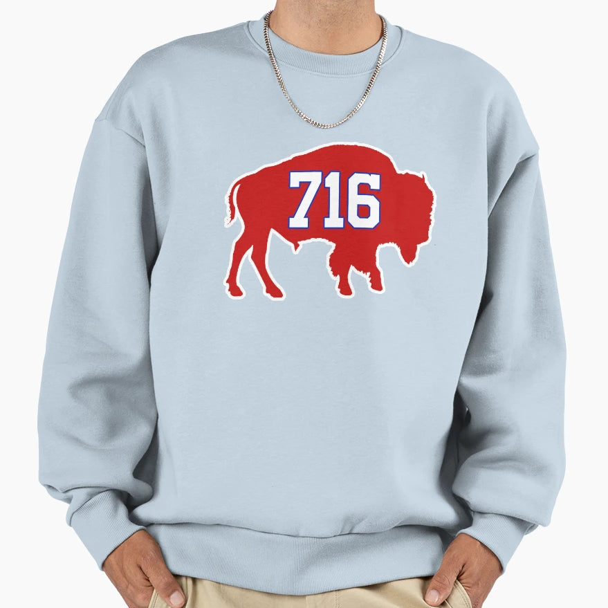 Buffalo 716 Area Code And T-Shirt - Minimalist Print Men Women - T-Shirt, Sweatshirt, Hoodie