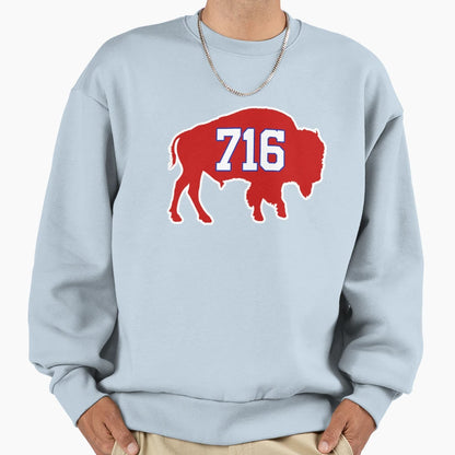 Buffalo 716 Area Code And T-Shirt - Minimalist Print Men Women - T-Shirt, Sweatshirt, Hoodie