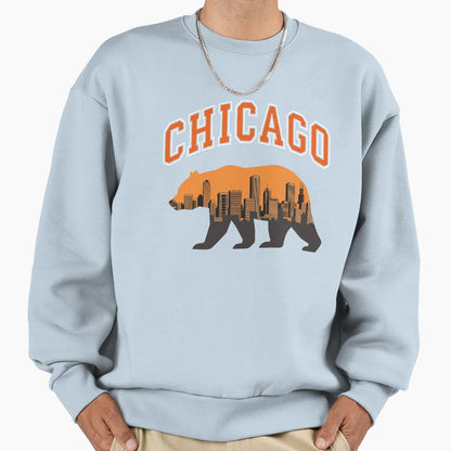 Chicago Bear Skyline Iconic City Sweatshirt - Fun Novelty Design Men Women - T-Shirt, Sweatshirt, Hoodie
