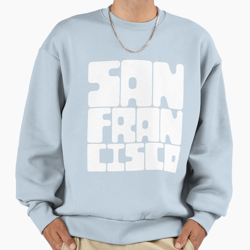 San Francisco White And Black Sweatshirt - Unique Graphic Men Women - T-Shirt, Sweatshirt, Hoodie