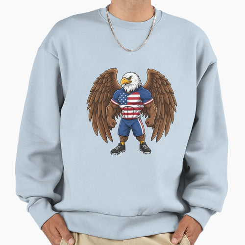 Strong American Eagle Football Mascot Sweatshirt - Minimalist Print Unisex - T-Shirt, Sweatshirt, Hoodie
