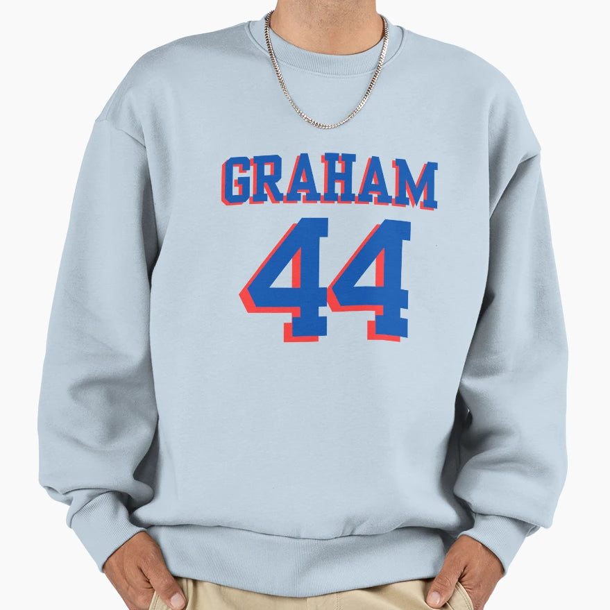 Graham Jersey Number Sweatshirt - Trendy Graphic Men Women - T-Shirt, Sweatshirt, Hoodie